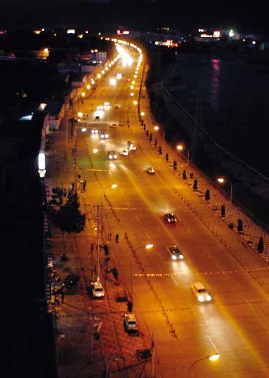 East Jiangsu Road at night.