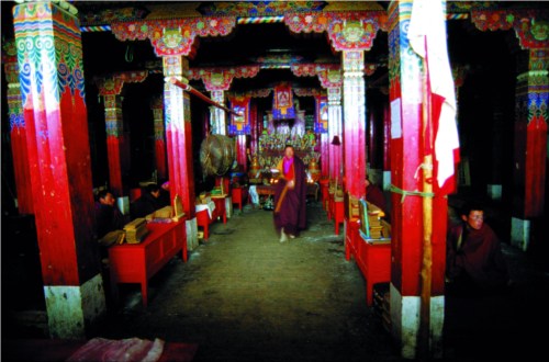 Inside the main chamber of the monastery.